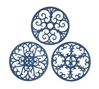 Lot de 3 Dessous de Plat en Silicone - Dessous de Plat pour Table et comptoir - Dessous de Plat de Cuisine - Antidérapant et résistant à la Chaleur - Tapis de Cuisine Moderne pour casseroles et Plats