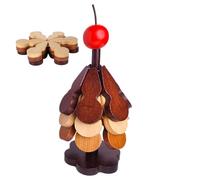 Lot de 3 dessous-de-plat pliables en bois pour sapin de Noël, protection contre le comptoir de la cuisine, gobelet, bol, théière, accessoire de table festive, petit article de décoration