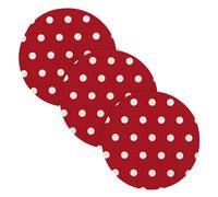 Lot de 3 dessous de plat pour poêles et plats, dessous de plat à pois blancs sur fond rouge, 38,1 cm