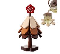 Lot de 3 dessous de verre en bois, maniques isolées, coussins chauffants décoratifs, résistants à la chaleur, design peu encombrant, protection de table et de comptoir, 23,5 x 9,7 cm, 494 g jaune