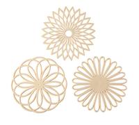 Lot de 3 Dessous de Verre en Silicone pour Table et Plan de Travail, antidérapants et résistants à la Chaleur, Modernes pour casseroles et poêles, Beige