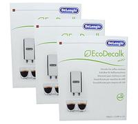 Lot de 3 détartrants DeLonghi Eco Decalk - Chacun 2 x 100 ml - Pour machine à café, expresso, à filtre, appareil de nettoyage à vapeur et station de repassage à vapeur