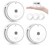 Lot De 3 Détecteurs De Fumée Pile 10 Ans Grand Bouton Test/Silence Conforme EN14604
