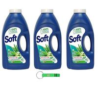 Lot de 3 détergents doux Detersivo Lavatrice à l'aloe vera - Lessive liquide efficace pour enlever les taches, doux pour les couleurs - 50 lavages 2250 ml + porte-clés Beni Culinari gratuit