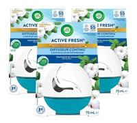 Lot de 3 Diffuseurs Continu Active Fresh Coton Flacon de 75 ml