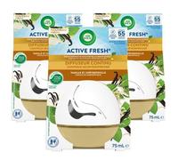 Lot de 3 Diffuseurs Continu Active Fresh Vanille Flacon de 75 ml