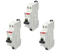 Lot de 3 disjoncteurs automatiques Ph+N raccordement Rapide 20A-4,5Ka