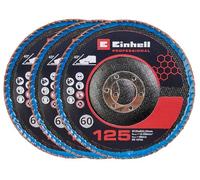 Einhell Kit de 3 disques abrasifs à lamelles bombés Ø125 mm grain 60 pour meuleuses d’angle