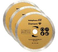 Lot de 3 disques à tronçonner diamantés - Diamètre : 85 x 15 mm - Pour pierre, carrelage, céramique - Compatible avec Bosch Makita 12 V 10,8 V