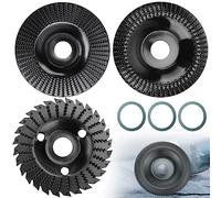 Lot de 3 disques abrasifs pour meuleuse d'angle - 125 mm - Disque abrasif pour bois avec convertisseur de 16 mm - Pour meuleuse d'angle - Matériaux en bois - Polissage et sculpture