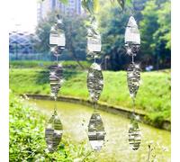 Lot de 3 disques anti-oiseaux hautement réfléchissants, réflecteurs à vent, feuilles double face pour effrayer les oiseaux loin des cours, décoration de jardin en plein air