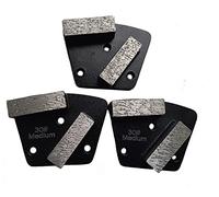 Lot de 3 disques de meulage diamant trapézoïdal 3 trous M6 pour le frittage général de sol en béton époxy (30#)