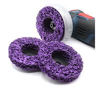 Lot de 3 disques de nettoyage non tissé CSD pour meuleuse d'angle sans fil 76 mm pour BTI, Würth, Bosch GWS 10,8-12 V 76 mm (violet)