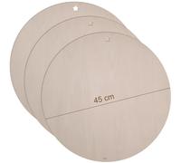 Lot de 3 disques en bois naturel de 45 cm avec étoile ajourée - Planches décoratives à suspendre - Idéal pour couronnes, panneaux de bienvenue, décoration de maison et travaux manuels