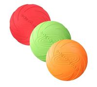 Lot de 3 disques volants pour chien en caoutchouc, pour s'amuser en plein air, parfaits pour le dressage du chien, lancer, attraper et jouer