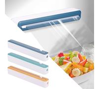 Lot de 3 distributeurs de film étirable et cutter en plastique pour cuisine et film étirable - Distributeur de papier d'aluminium réutilisable et coupe-papier alimentaire pour la maison, la cuisine et