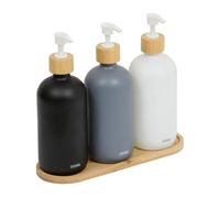 Lot de 3 Distributeurs de Savon & Plateau "Soap" 25cm Multicolore