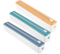 Lot de 3 distributeurs magnétiques de film alimentaire avec distributeur de film alimentaire - 35,7 x 5 x 5,3 cm - Absorbable - Dévidoir magnétique pour couper le film de cuisine