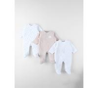 NOUKIE'S Pack de 3 Pyjamas Ensemble de Pijama, Fleurs et Éléphants, 3 Mois Mixte bébé