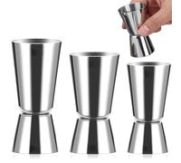 Lot De 3 Doseur Cocktail,Verre Doseur Cocktail,15/30ml,20/40ml,25/50,Ml Doseur Cocktail Mesure Jigger Mesure,Gobelets De Mixage,Doseur À Alcool En Acier Inoxydable Pour Bar, Fête, Barman Professionnel