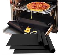 Lot de 3 doublures de four universelles anti-adhésives pour fond de four - 40 x 33 cm pour cuisson au gaz, électrique et assistée par ventilateur, essentiels de cuisine, gain de temps et nettoyage