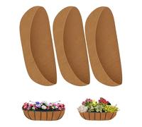 Lot de 3 doublures de panier suspendu en feutre de noix de coco de 61 cm pour jardinières, jardinières en feutre marron, doublure de jardinière pour panier suspendu extérieur, fleurs, légumes (61 cm)