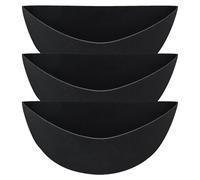 Lot de 3 doublures de pot de fleurs demi-rondes | Jardinière en demi-cercle | Doublure en noix de coco | Doublure de rechange | Panier en fibre de coco semi-rond pour intérieur | Alternatives pour pot