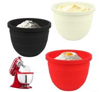 Lot de 3 doublures pliables en silicone 1/3 pièces pour mélangeur à tête inclinable de 5 litres, inserts interchangeables pour bol de cuisson et mélange sans effort, design peu encombrant pour