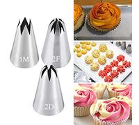 Lot de 3 douilles à douille pour décoration de gâteaux (1 m, 2D, 2 F)