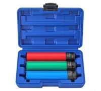 Lot de 3 douilles à écrou prolongées de 150 mm avec entraînement de 1/2" Convient pour le retrait des pneus et la réparation de véhicules avec manchon de protection contre les rayures