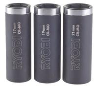 Lot de 3 Douilles impact RYOBI 1/2 carré - Ø 17 mm / 19 mm / 21 mm - Idéal pour serrer les écrous et les boulons