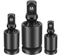 Lot de 3 douilles pivotantes universelles Impact Impact Impact 3/8", 1/2", 1/4"