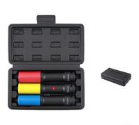 Lot de 3 douilles pour écrous de roue allongés de 17 mm, 19 mm, 21 mm, 3 pièces de 150 mm avec manchon de protection, alliage d'acier pour hoc, entraînement 1/2"