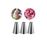 Lot de 3 douilles rondes unies pour macarons, grands tourbillons, pois, bordure grasse, choix de pâtisserie ou de glaçage, biscuits à la meringue
