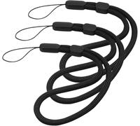 Lot de 3 dragonnes réglables pour GoPro, appareil photo, clés, porte-clés, téléphone, clé USB, portefeuille, badge, badge et consoles de jeux portables (noir)