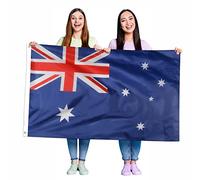 Lot de 3 Drapeaux de l'Australie - Grand Drapeau Australien avec œillets d'environ 152 x 90cm - Football - Rugby - événements Sportifs, Jour de l'Australie - fêtes de Rue, Festivals et célébrations
