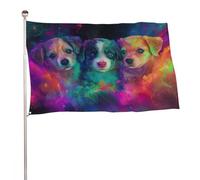 Lot de 3 drapeaux mignons chiots magiques de 9,1 x 1,5 m, bannière décorative pour cour, porche, pelouse, ferme