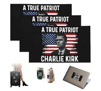 Lot de 3 drapeaux Rest In Peace Charlie Kirk, A True Patriot Charlie Kirk, 7,9 x 9,9 cm, à suspendre au mur, décoration intérieure et extérieure
