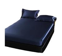 Lot de 3 draps de lit en satin, housse de matelas en soie avec bande élastique, drap-housse extra large, 140/160/200 x 220 cm (couleur 3, 90 x 190 x 25 cm)