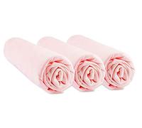 Lot de 3 Draps Housse 40x80 cm Extensible pour 40x90 cm Couffin Berceau Nacelle 40 x 80 | Bambou Hypoallergenique | Rose | Respirant | Marque Easy Dort | Certifié Label Oeko Tex | Fabriqué en Europe