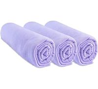 Lot de 3 Draps Housse 40x80 cm Extensible pour 40x90 Couffin Berceau Nacelle 40 x 80 | 100% Coton | Parme Violette | Respirant | Sommeil sain | Marque Easy Dort | Oeko Tex | Fabriqué en Europe