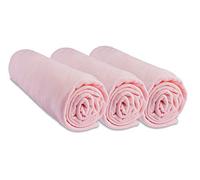 Lot de 3 Draps Housse 40x80 cm Extensible pour 40x90 Couffin Berceau Nacelle 40 x 80 | 100% Coton | Rose | Respirant | Sommeil sain | Marque Easy Dort | Certifié Label Oeko Tex | Fabriqué en Europe