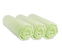 Lot de 3 Draps Housse 40x80 cm Extensible pour 40x90 Couffin Berceau Nacelle 40 x 80 | 100% Coton | Vert Anis | Respirant | Sommeil sain | Marque Easy Dort | Certifié Oeko Tex | Fabriqué en Europe