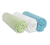 Lot de 3 Draps housse 50x100 cm Lit Bébé, Berceau Vintage 50 x 100 | 100% Coton | Anis Blanc Turquoise | Extensible | Sommeil sain | Marque Easy Dort | Certifié Oeko-Tex | Qualité | Fabriqué en Europe