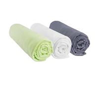 Lot de 3 Draps Housse 60x120 cm Lit Bébé, Berceau, Lit Parapluie 60 x 120 | 100% Coton | Anis Blanc Gris | Extensible Respirant | Sommeil sain | Marque Easy Dort | Oeko-Tex | Fabriqué en Europe