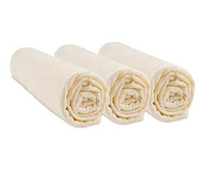 Lot de 3 Draps Housse 60x120 cm Lit Bébé, Berceau, Lit Parapluie 60 x 120 | Coton Bio | Écru | Extensible & Respirant | Sommeil sain | Marque Easy Dort | Certifié Label Oeko-Tex | Fabriqué en Europe