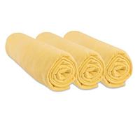 Lot de 3 Draps Housse 70x140 cm Lit Bébé Lit Enfant 70 x 140 cm| 100% Coton Jersey | Jaune Paille | Extensible & Respirant | Sommeil sain | Marque Easy dort | Oeko-Tex | Qualité | Fabriqué en Europe