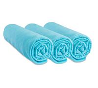 Generique Draps housse 70x140 cm Lot de 3 – 100% coton jersey extensible, Oeko-Tex, Turquoise