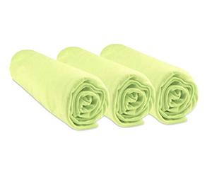 Lot de 3 Draps Housse 70x140 Lit Bébé Lit Enfant 70 x 140 | Bambou Hypoallergenique | Vert Anis | Extensible Respirant | Sommeil sain | Marque Easy Dort | Certifié Label Oeko-Tex | Fabriqué en Europe