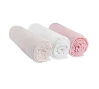 Lot De 3 Draps Housse Bébé 70x160 Cm Coton Rose Blanc Écru Lit Bébé Lit Enfant 70x160 Easy Dort Oeko-Tex Fabrication Ue Multicolore